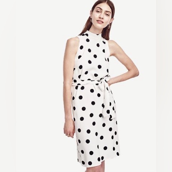 Ann Taylor Belted Dot Dress - Picture 4 of 12